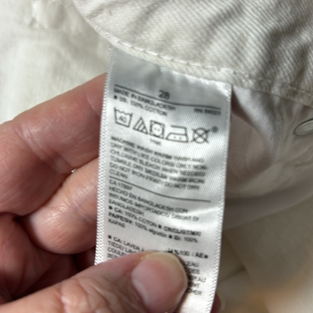 Old Navy Shorts Denim High-Rise Slouchy White Straight Women's Size: 28 New - Picture 14 of 14